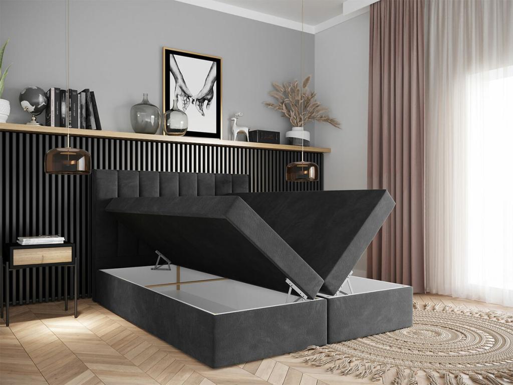 Continental bed Bohometop 101 Double Continental Gray 160x200 Tapestry 160x208cm 03383IMOH