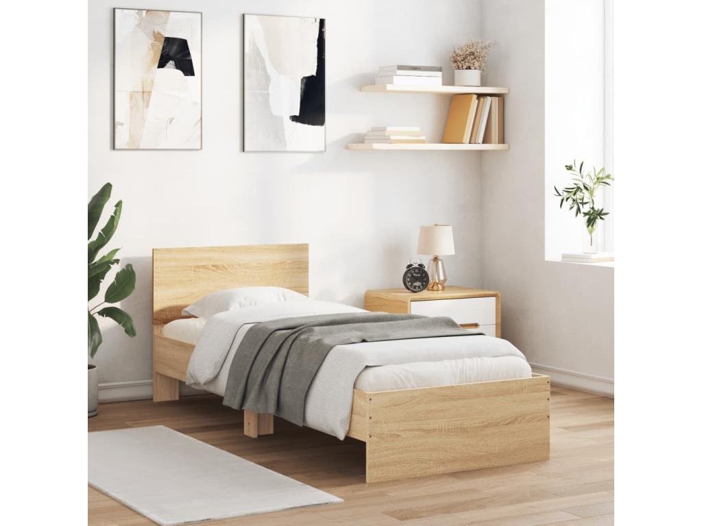 Bed frame without mattress with Bohometop LED light 90x200 cm 63265IHIE