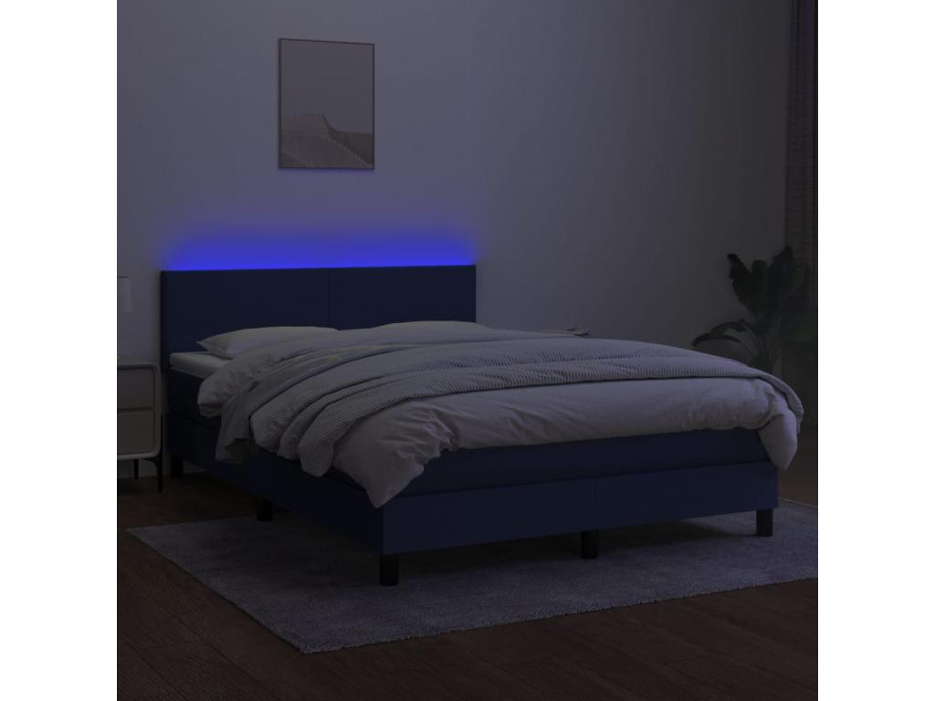 Homelumiere bed base with LED mattress, blue, 140x190 cm, fabric