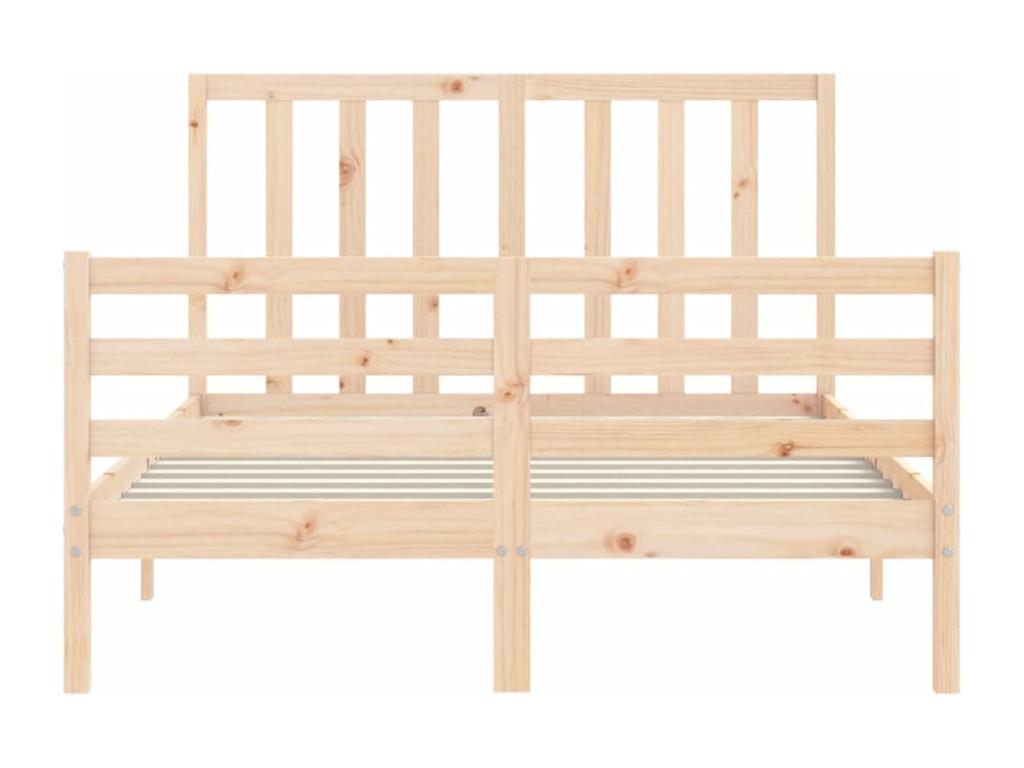 Bed frame without mattress 140x190 cm solid pine wood