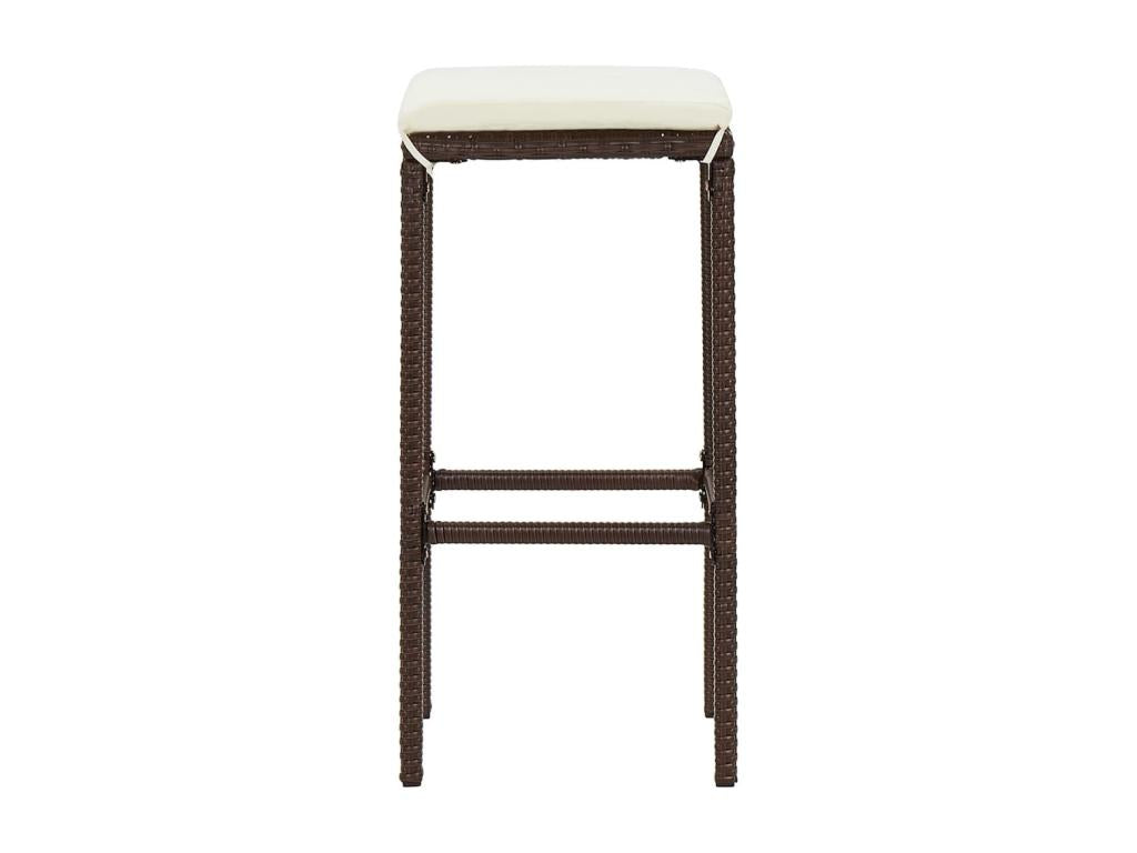 Bohometop 5-piece brown solid wood rattan garden bar set 75479YGOM