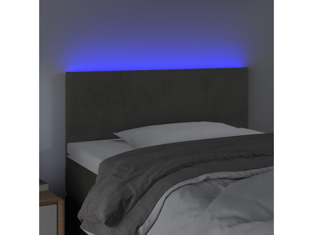 LED Headboard, Dark Grey, 100x5x78/88 cm, Velvet, 16233QIJE