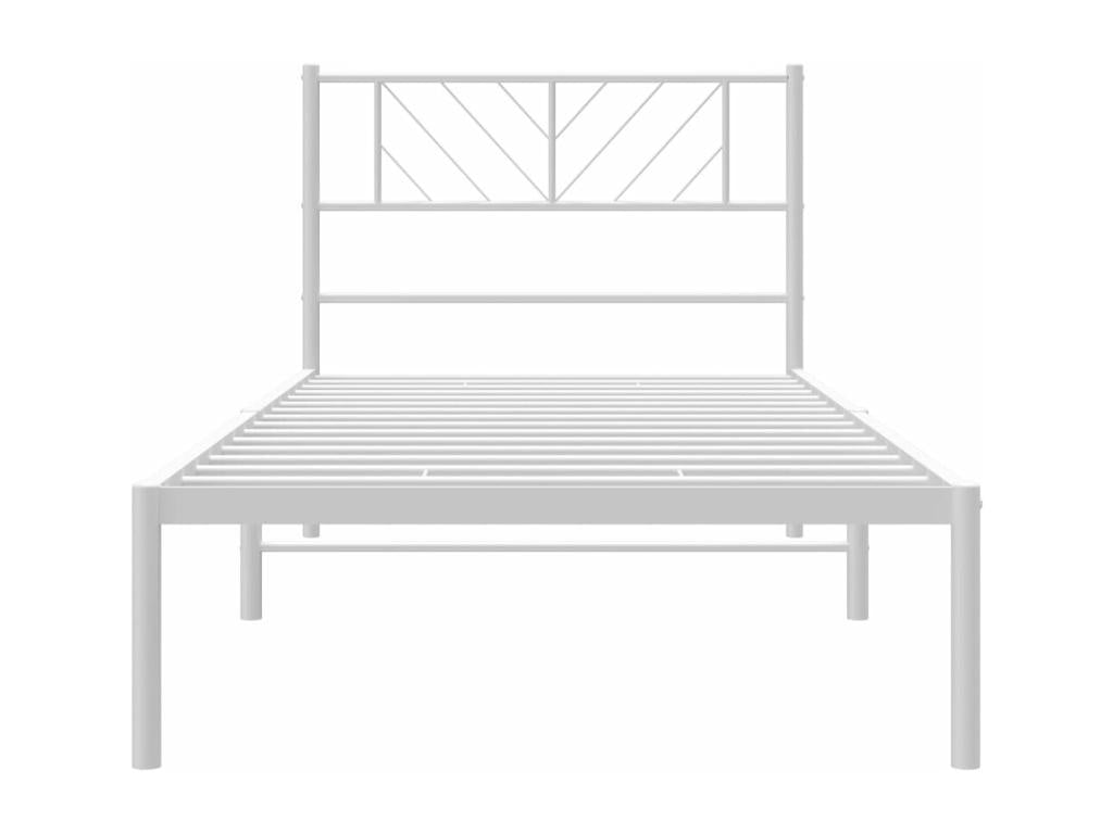 Metal bed frame with white headboard 107x203 38329BRVD