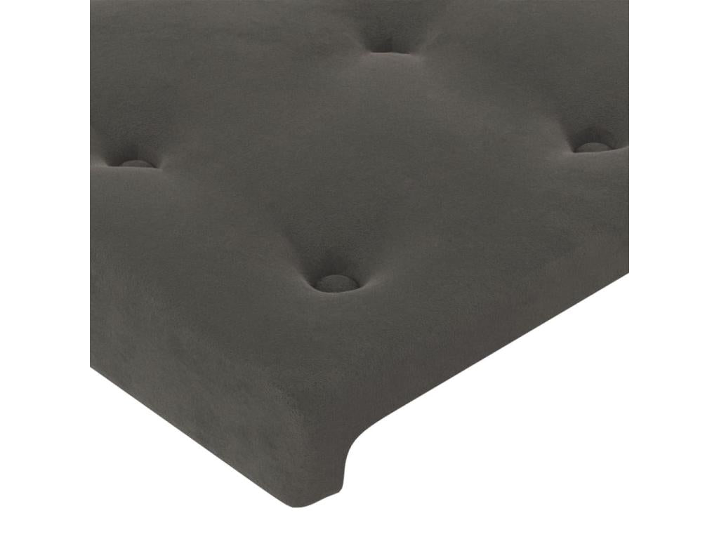 Dark Grey LED Headboard 160x5x118/128 cm Velvet 80958OJVE