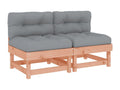 Central sofas with cushions, 2 pcs, solid wood, Delimoa 83676QTBQ