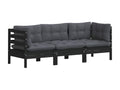3-seater garden sofa with anthracite cushions, pine wood, 16507GNEA