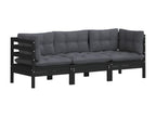 3-seater garden sofa with anthracite cushions, pine wood, 16507GNEA