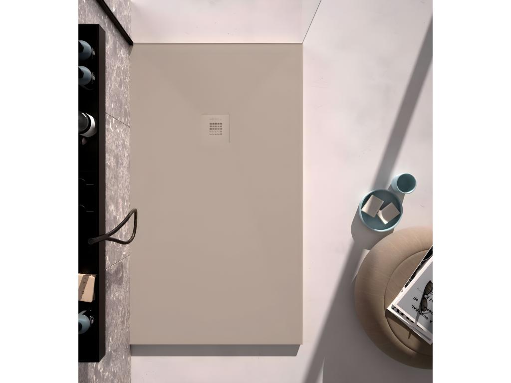 Bohometop smooth sand-colored shower tray with colored grid - 150x90 cm 51099ZUPA