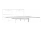Metal bed frame with white headboard 193x203