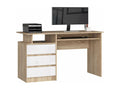 Bohometop desk, left-hand MDF wood, 4 drawers, white front, 90x50x77 cm, 66752DDYU