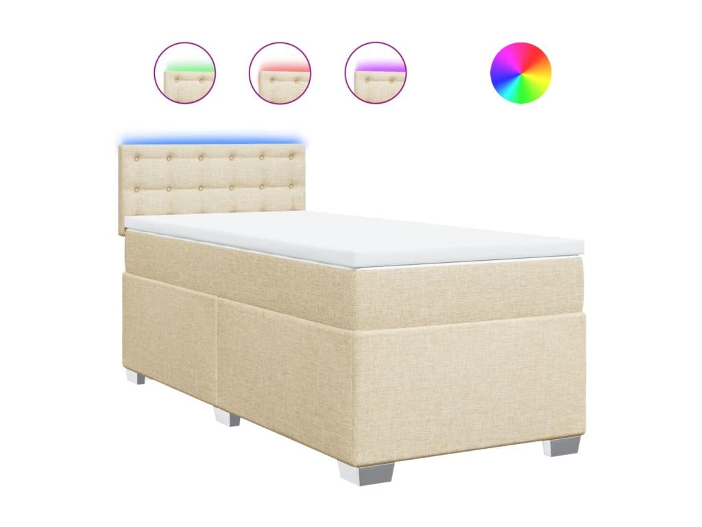 Homelumiere bed base and mattress, Cream 90x190 cm, Fabric