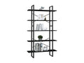 5-Tier Bookshelf, Black, 100x30x175 cm, Pine Wood