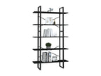5-Tier Bookshelf, Black, 100x30x175 cm, Pine Wood