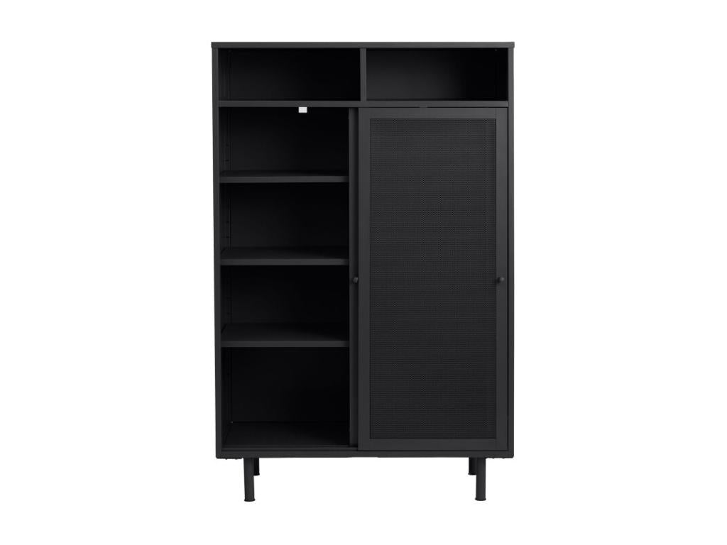 Bohometop - 2-Door, 2-Shelf Metal Sideboard, 140cm High - Black 79059KFZY