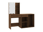 LED dressing table with cabinet, brown oak, engineered wood