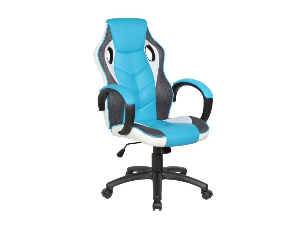 Bohometop Gaming Chair, Adult Gaming Chair, Office Chair, 66x61h104/114 cm, Sky Blue and White, 85961QVWN
