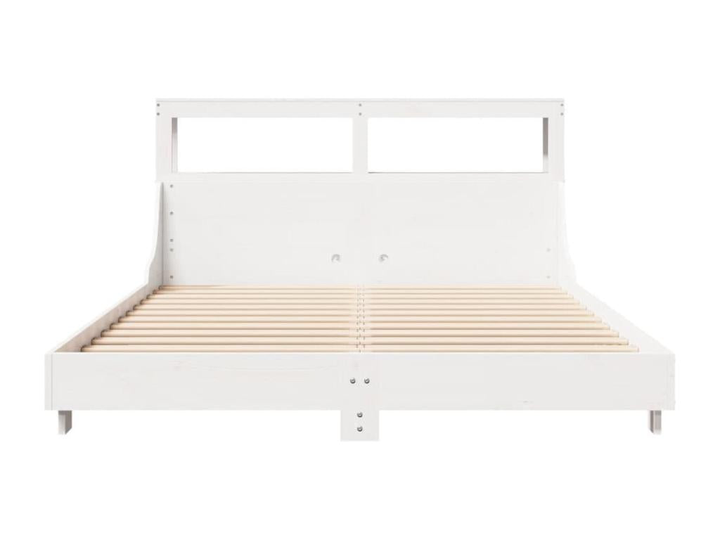 Bed frame without mattress white 135x190 cm solid pine wood 99226KIJS