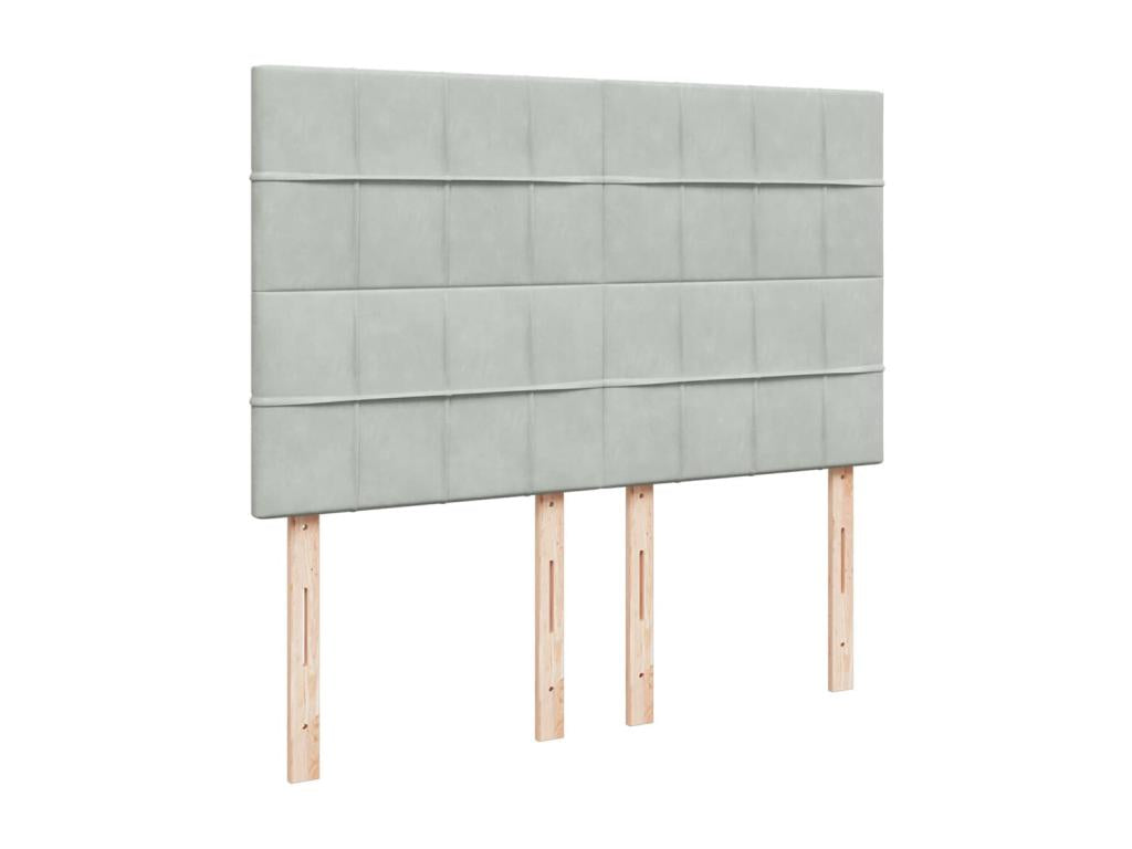 Delimoa bed base and mattress, light grey, 140x190cm, velvet, 68864JFYZ