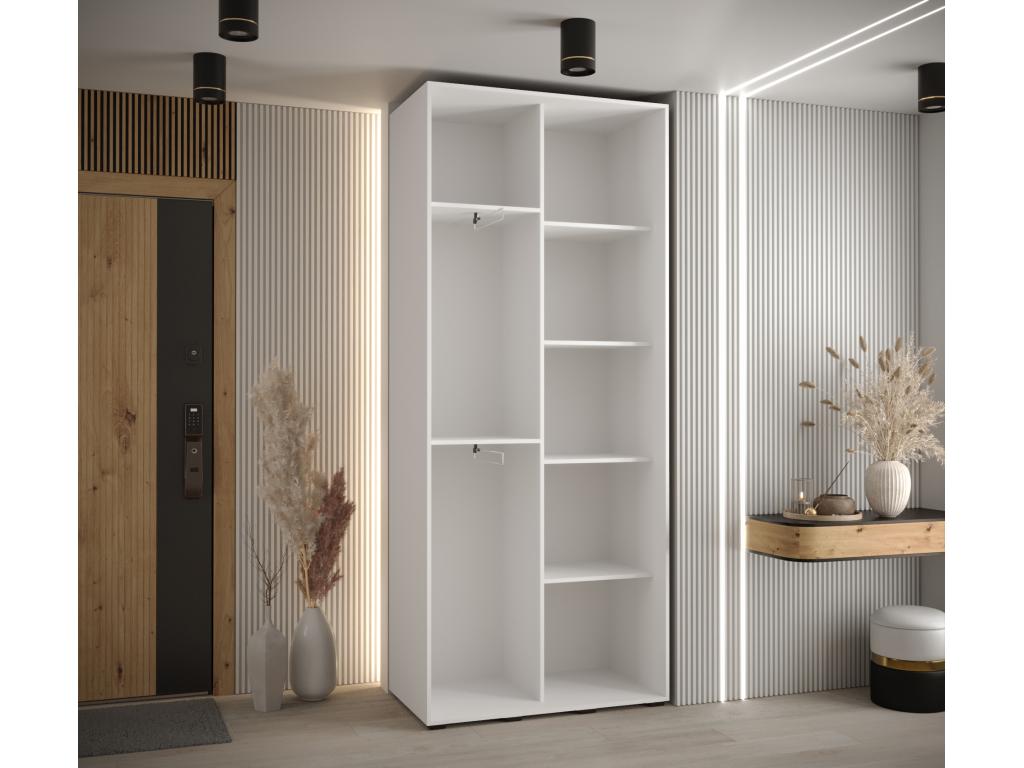 Homelumiere 6 Sliding Door Wardrobe 235.2/110/45 2 Doors White/White/Silver