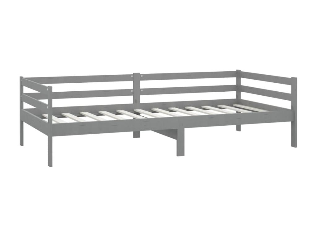 Bed with mattress 90x200 Grey Solid pine wood 3