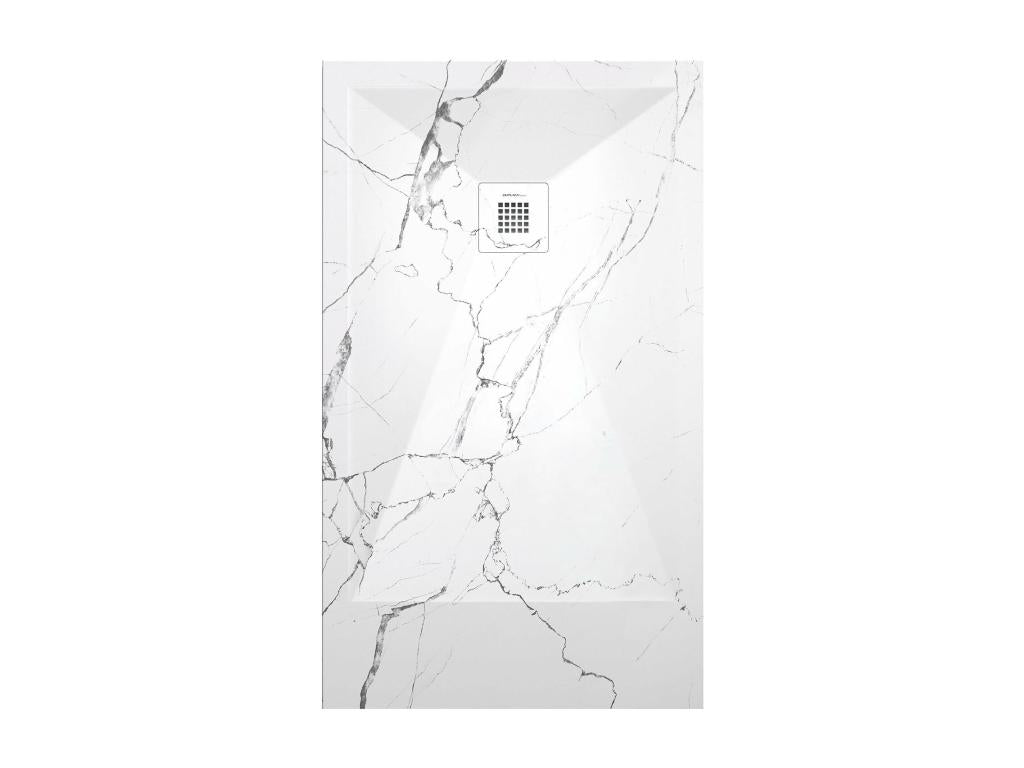 White Marble Shower Tray with Smooth Finish, Bohometop 3D Color Grid - 170x80 cm 84590BIDK