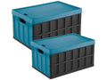 Set of 2 Homelumiere multi-purpose boxes 46L/62L blue and black