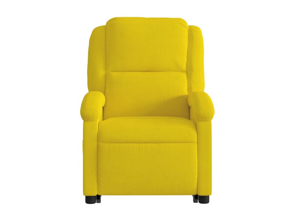 Yellow velvet electric reclining massage chair