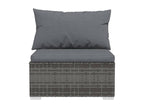 3-seater sofa with cushions, grey woven resin, 67470GMEJ
