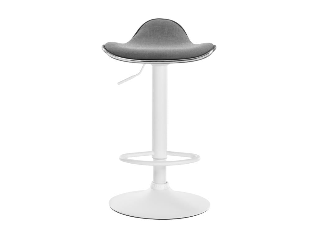 Bar stool - Fabric / Chrome metal - Light grey - Shanghai 88669GIFT