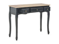 3-drawer dressing table console in light and black solid pine, Homelumiere