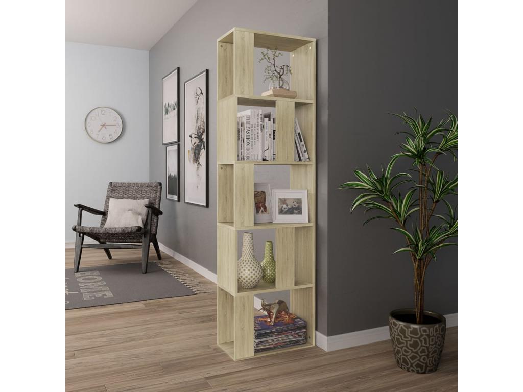 Bohometop oak bookcase/room divider, 45x24x159 cm, 62824GVLS