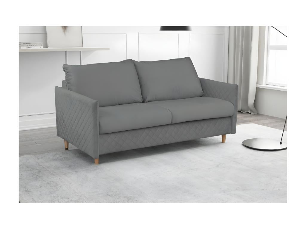 Bohometop 3-seater convertible sofa in luxury velvet, suitable for everyday use, grey, 65980TWGO