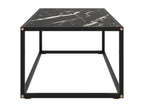 Black coffee table with black marble top, 100x50x35 cm