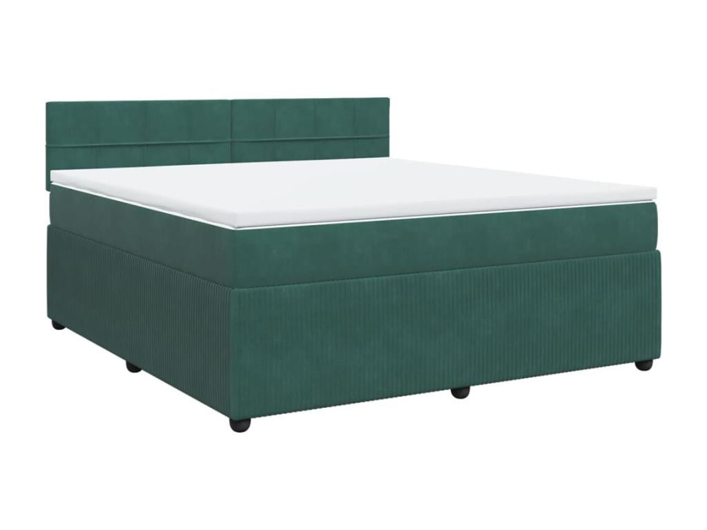 Bohometop bed base and mattress, dark green, 180x200cm, velvet, 48773JNNC