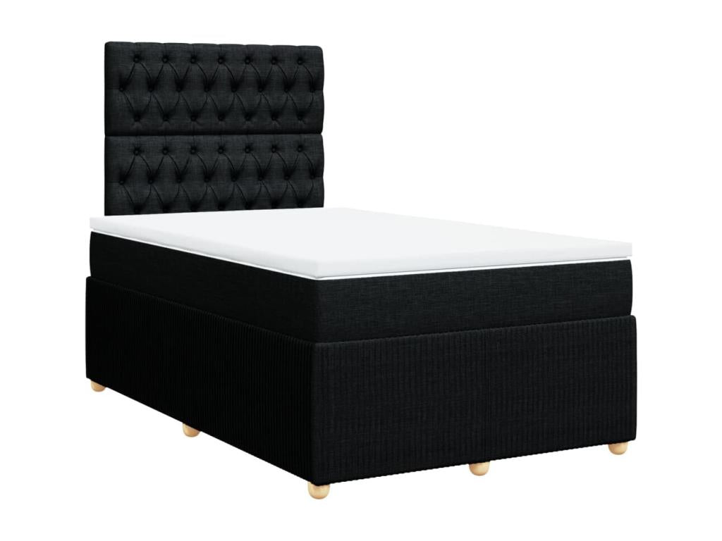 Bohometop bed base with black mattress 120x190 cm fabric 01998BKDB