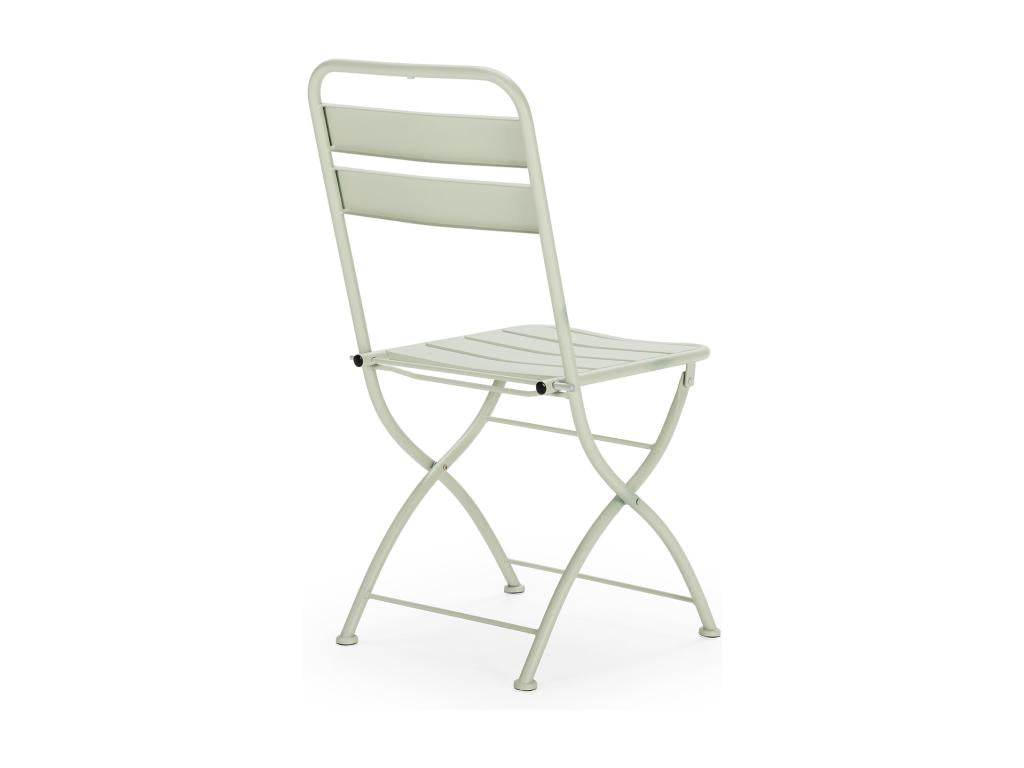 Pack of 2 Homelumiere folding garden chairs in green metal