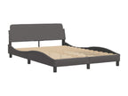 Bed with grey mattress 120x200 cm faux leather
