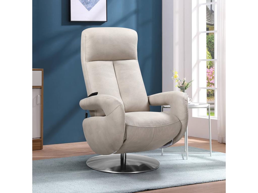 Homelumiere - Homelumiere Electric Armchair in Light Grey Leather