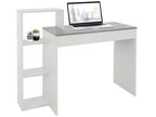 Homelumiere White PC Desk with Shelves and Grey Top