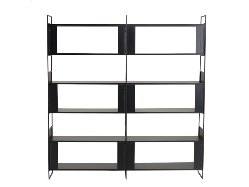 Bohometop - 10-niche, 5-tier black shelf with metal legs 59332GEJI
