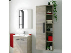 Wall-mounted cabinet with 1 door and 4 niches, Oak - Bohometop - W 51 x D 25 x H 135 cm 41779THXT