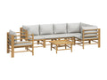 Bohometop 7-piece garden furniture set with light grey cushions 84978OWSD