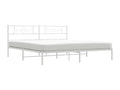 Metal bed frame with white headboard 193x203
