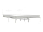 Metal bed frame with white headboard 193x203
