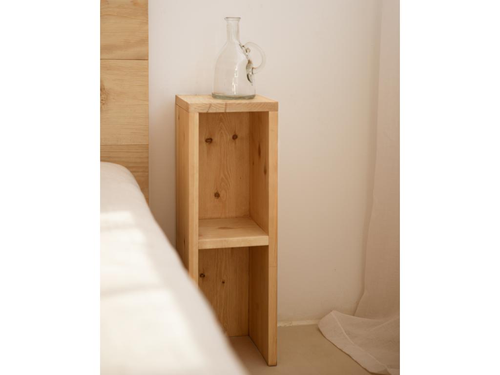 Brown wooden headboard and bedside table set, 180x80cm - Homelumiere