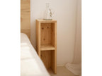 Brown wooden headboard and bedside table set, 180x80cm - Homelumiere