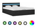 Bed frame with hydraulic storage and LED lighting, dark grey, 120x200cm, 15363JPJK