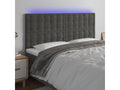 Dark Grey LED Headboard 160x5x118/128 cm Velvet 80958OJVE