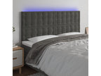Dark Grey LED Headboard 160x5x118/128 cm Velvet 80958OJVE
