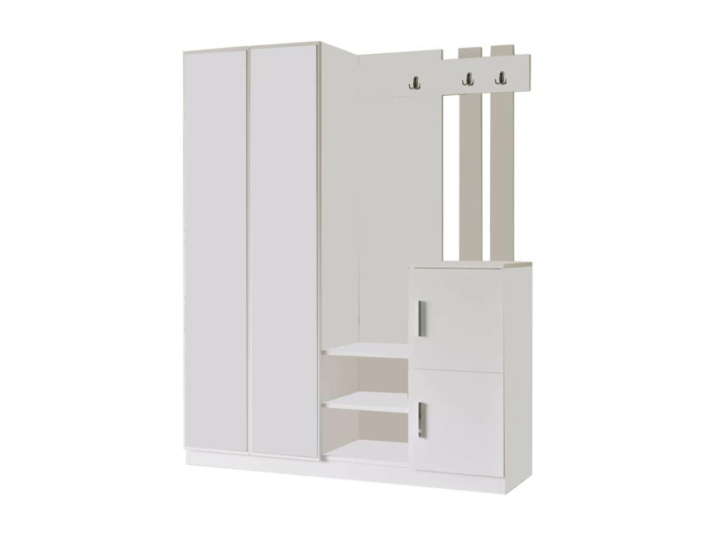 Bohometop Entryway Furniture Entryway Hook Composition for the Bohometop Multifunctional Storage Console 147x38 h180 cm White 48496XAWG